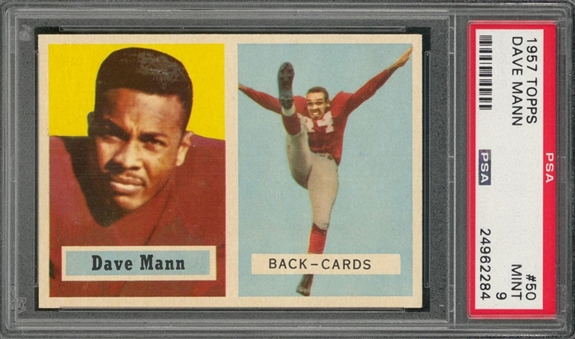 1957 Topps Football #50 Dave Mann – PSA MINT 9